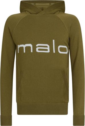 Malo Gebreide Hoodie - Heren - Hoodies - Groen - 2XL - Kasjmier - Hoodies & sweatvesten