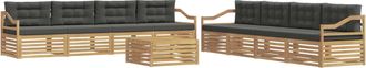 vidaXL Conjunto De Sof&aacute;s De Exterior 9 Uds. Blanco Y Antracita Vidaxl