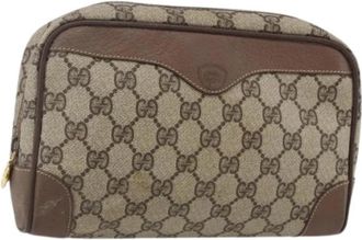 Gucci Pre-owned Vintage Clutch - Dames - Vintage Clutch - Beige - ONE Size - Leer - Vintage