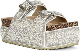 Azalea Wang Opaline Platform Sandal in Ivory at Nordstrom, Size 6.5