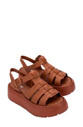 Melissa Up Platform Slingback Fisherman Sandal in Brown at Nordstrom, Size 10