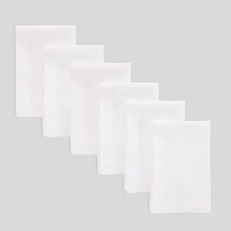 Solino Home Linen Dinner Napkins - Fete - Set of 6, 20 x 20 in White at Nordstrom, Size Large