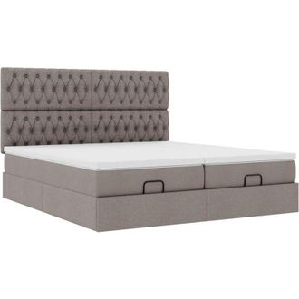 vidaXL Estructura De Cama Otomana Colchones Tela Gris Pardo 180x200 Cm Vidaxl