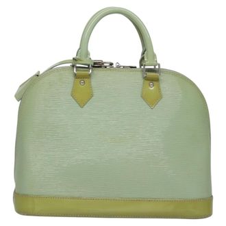 Louis Vuitton Alma Electric Epi Leather Green Patent_Leather Handbag (Pre-Owned)