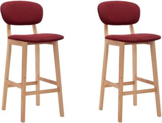 vidaXL Sgabelli da Bar 2 pz Rosso Vino in Tessuto - Vidaxl