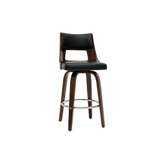Miliboo Taburete De Bar Vintage Negro Y Madera Oscura Garbo