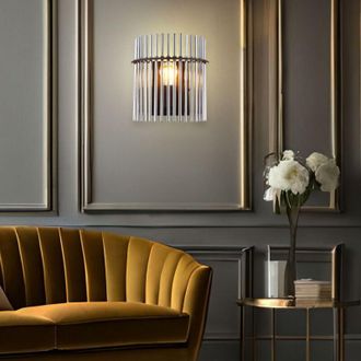 Globo Lighting Lampada da parete a LED aste in vetro lampada da soggiorno nero fumo lampada da parete camera da letto, metallo, 7W 806lm bianco caldo, LxLxH