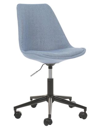 Beliani Silla de oficina giratoria tela azul claro