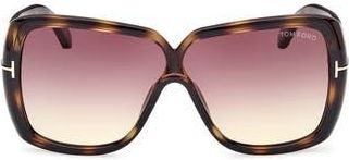Tom Ford 61mm Geometric Sunglasses in Dark Havana /Gradient Violet at Nordstrom Rack