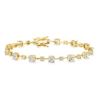 Ross-Simons CZ Station Bracelet in 18kt Gold Over Sterling