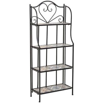 Wanderlust Deco Wanderlust Deco - Estantería de mosaico y forja negra 57x27x133