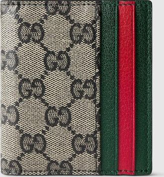 Gucci Small Bi-fold Wallet With Web Card Slots, Black, Original GG Fabric