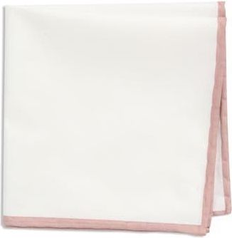 ConStruct Pipe Trim Cotton Pocket Square in White/Dusty Pink at Nordstrom Rack