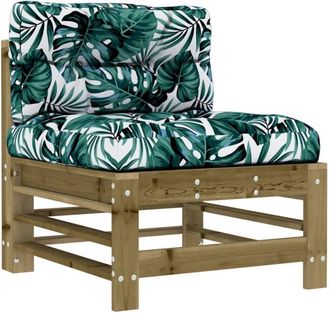 vidaXL Vidaxl - Middle Sofa with Cushions Impregnated Wood Pine