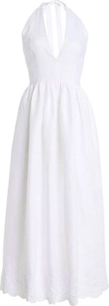 Staud Womens Grazia Linen Dress In White