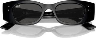 Ray-Ban Kat 49mm Small Rectangular Sunglasses in Black at Nordstrom Rack