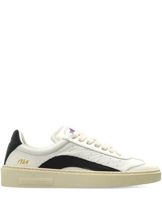 Dsquared2 Rider perforated striped leather sneakers - White