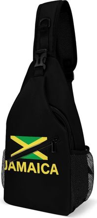 Generic Jamaica Flag Mens Crossbody Chest Sling Bag for Travel Hiking Lightweight Shoulder Bags with Small Side