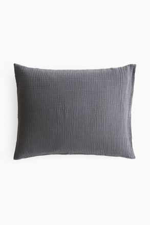 H&M Kopfkissenbezug aus Baumwollmusselin - Anthrazit