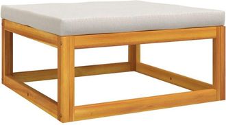 vidaXL Reposapi&eacute;s De Jard&iacute;n Madera Maciza Acacia Con Coj&iacute;n Gris Claro Vidaxl