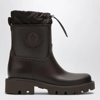 Moncler Kickstream rain boots in brown PVC and nylon