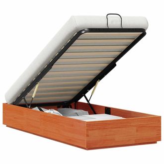 vidaXL Telaio Del Letto Ottomano Con Ripostiglio Marrone Cerato Vidaxl