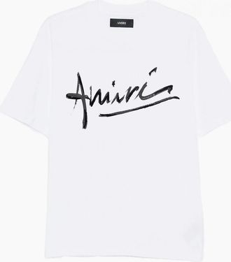 Amiri Mens Amiri Script T-Shirt White - Size: 38