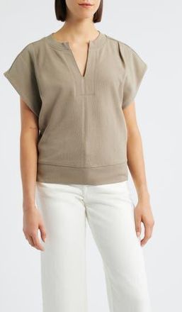 Wit & Wisdom Extended Shoulder Notch Neck Top in Pond Green at Nordstrom Rack, Size X-Small
