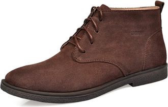 Generic Mens Ankle Boot Dress Casual Suede Leather Chelsea Boots Tuxedo Comfortable Fashion Formal Chukka Boots for Men (Dark brown plush,11.5)