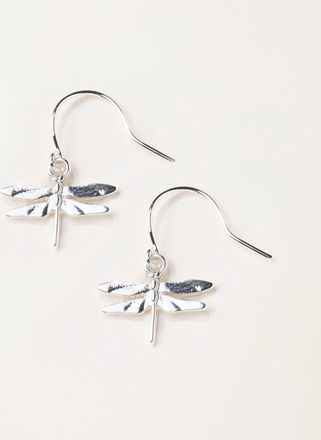 Fat Face FatFace Silver Tone Dragonfly Drop Earrings