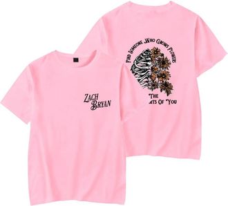 Generic Zach Bryan American Heartbreak T-Shirt Unisex, 2D Printed Loose Tee for Men Women, Country Music Shirt for Festivals and Gifts (Pink,3XL)