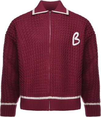 BONSAI Truien & Vesten, Heren, Rood, M, Knit Full Zip Jacket