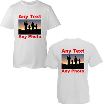 Generic Personalised T-Shirt, Printed Custom Your Image Text Stag Hen Do Party Unisex Adults Kids Mens Womens Top (White, 3XL)