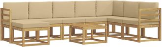 vidaXL Conjunto De Sof&aacute;s De Exterior 9 Uds. Y Beige Vidaxl