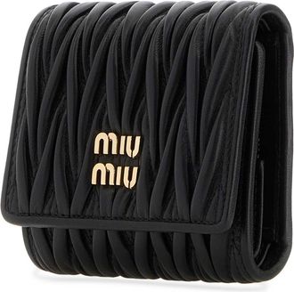 Miu Miu Womens Black Leather Wallet Nero Extra-Accessori