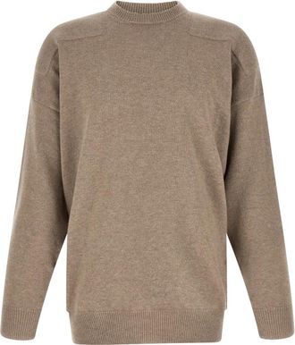 Jil Sander Turtleneck Long-Sleeved Shirt - Heren - Ronde hals truien - Beige - XL - Wol - Truien & Vesten