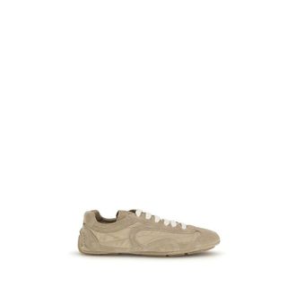 Prada Beige Lamb Ovis Aries Aries Athletic Womens Sneakers