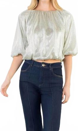 THML Clothing Dorthy Sequin Top In Silver