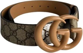 Gucci Pre-owned Canvas Riem - Dames - Vintage Accessoires - Bruin - ONE Size - Vintage