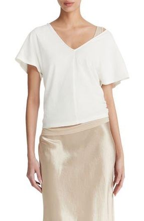 Vince Flutter Sleeve V-Neck Top in Off White at Nordstrom Rack, Size Small