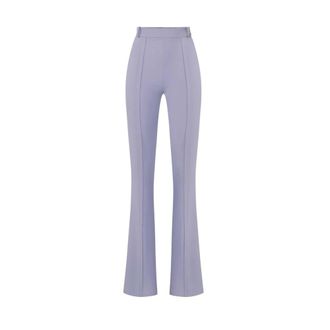 Elisabetta Franchi Wide Trousers, female, Purple, Size: XL Logo Charm Pants