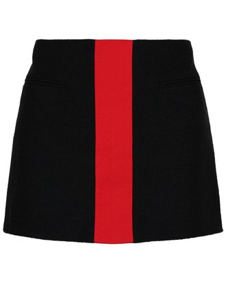 Ferragamo Contrasting-Panel Wool-Blend Mini Skirt