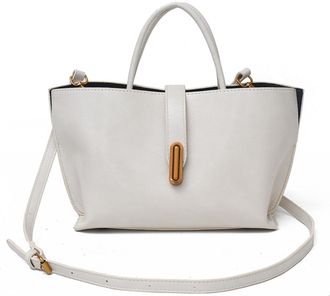 Generic Bucket Bags for Women Vintage Crossbody Bag Faux Leather Top Handle Tote Bag Perfect for Everyday Use and Special Occasions (White-A)