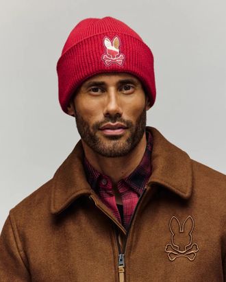Psycho Bunny Mens Dante Beanie 601 GARNET / O/S