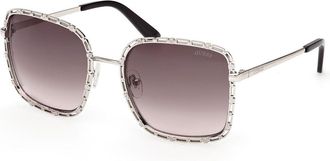 Guess GU00296 10B Womens Sunglasses Silver Size 55
