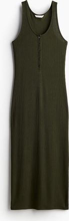 H&M Jerseykleid mit Knopfleiste - Dunkelgr&uuml;n