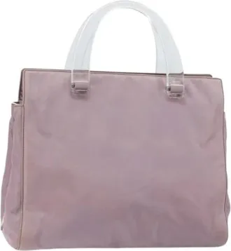Prada Pre-owned Handbags, female, Purple, Size: ONE SIZE Pre-owned Nylon Handbag