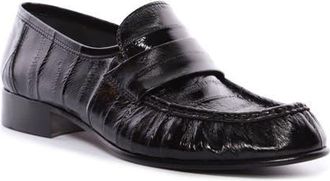 The Row Soft Eelskin Loafer in Black Black at Nordstrom, Size 40.5
