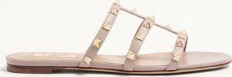 Valentino Garavani Rockstud Flat Slide Sandal Woman POUDRE 34.5