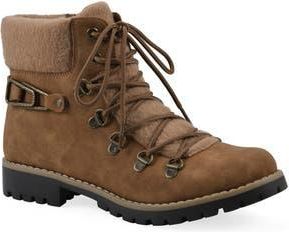 White Mountain Pioneer Faux Shearling Lined Lace-Up Boot in Tan/Nubuck at Nordstrom Rack, Size 6.5